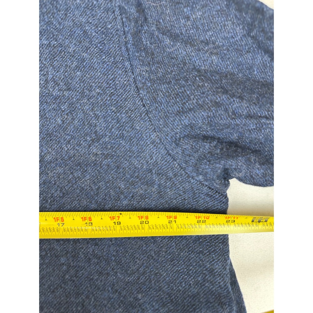 Ichi Japan Navy Blue 100% Wool Button Front Band Collar Midi Shirt Dress Pocket - Picture 9 of 10